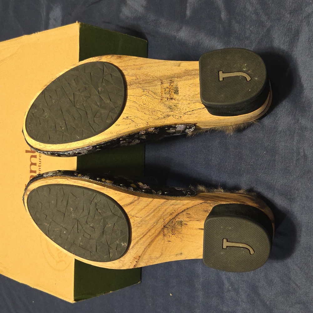 Jambu Black Floral Mules with Faux Fur - Picture 11 of 11